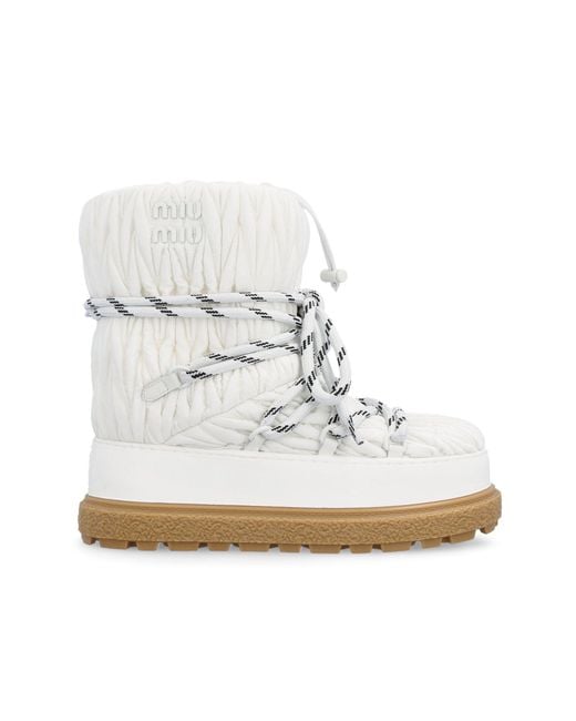 Miu Miu White Winter Boots