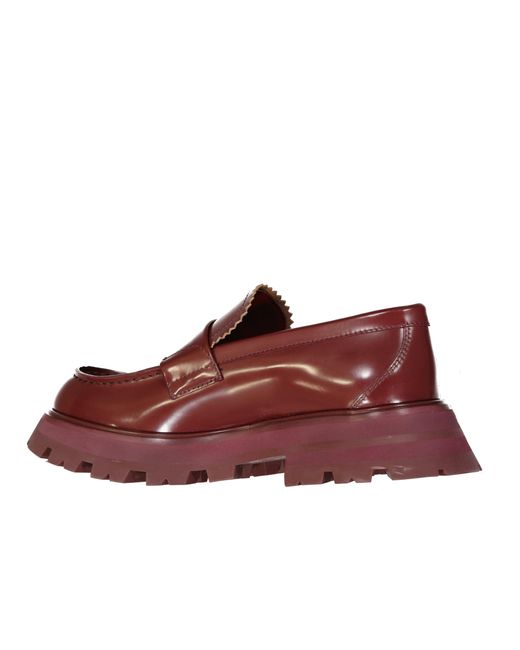 Alexander McQueen Red Leather Loafers