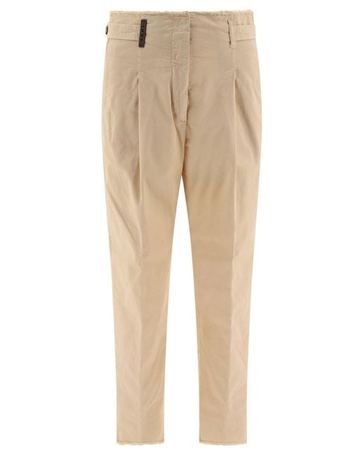 Pantalon avec des détails frangés Peserico en coloris Natural
