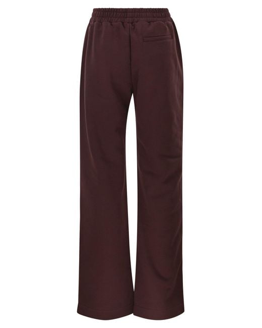 Dondup Purple Wide Leg Sweatpants With Logo