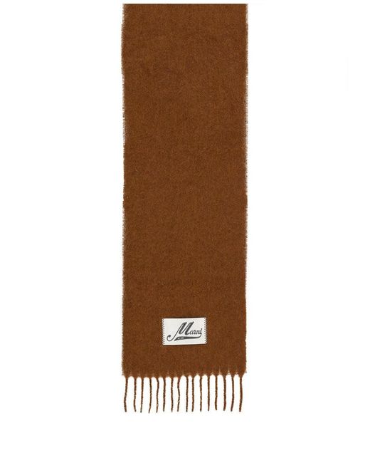 Marni Brown Alpaca Scarf for men