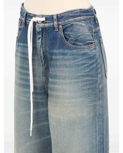 MM6 by Maison Margiela Blue Wide-Leg Denim Cotton Jeans