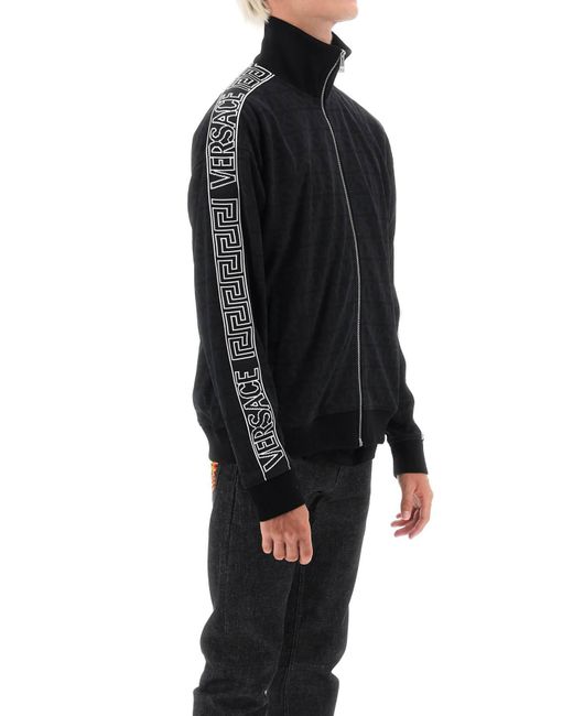 Versace Techno Allover Track Sweatshirt in Black für Herren