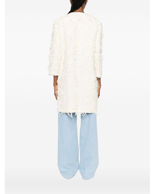 Bye White Cotton Blend Caban Coat