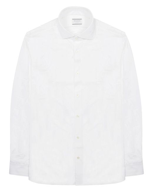 ARCHIVIUM BE UPDATED White Striped Embroidered Texture T-Shirt for men