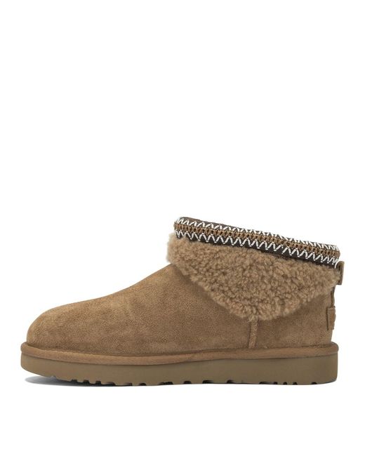 Ugg Schoenen ,Bruin ,Wol Classic Ultra Mini Maxi Curly in het Brown