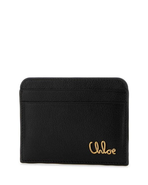 Chloé Black Leather Card Holder