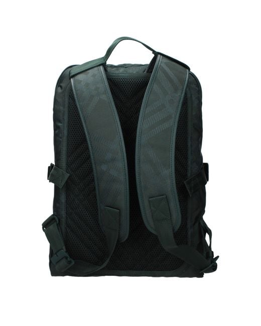 Burberry Green Zaini E Marsupi Uomo Tessuto Verde/Vite