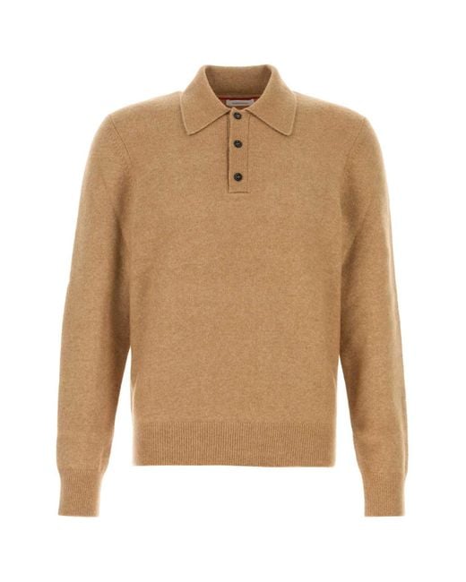 Ferragamo Natural Salvatore Stretch Camel Blend Polo Shirt for men