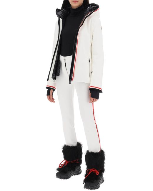 Pantalon sportif avec des bandes de tricolor 3 MONCLER GRENOBLE en coloris White