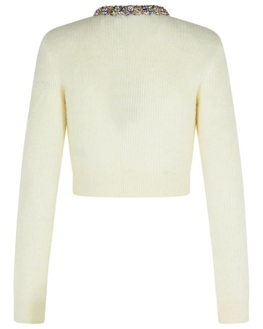 Self-Portrait Natural Cream Alpaca Blend Cardigan