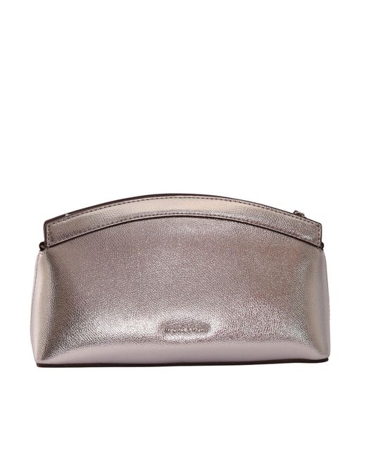 Michael Kors Gray Sm Dome Chn Clutch Xbody