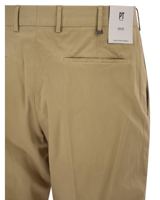 PT Torino Natural Stretch Cotton Tailored Trousers