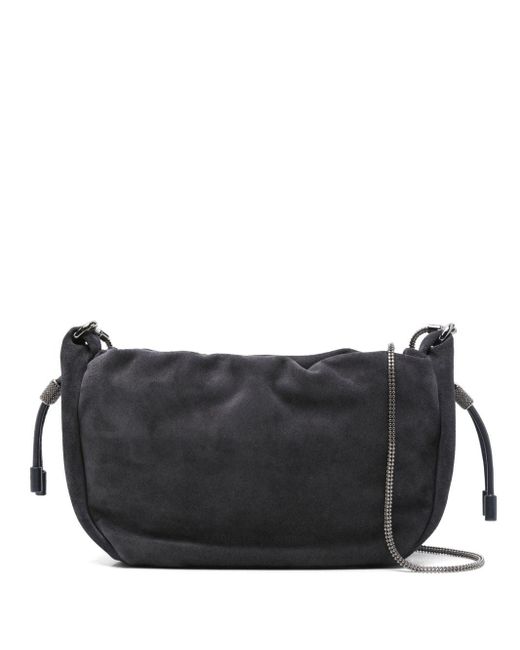 Brunello Cucinelli Black Bucket Mellow Mini Crossbody Bag