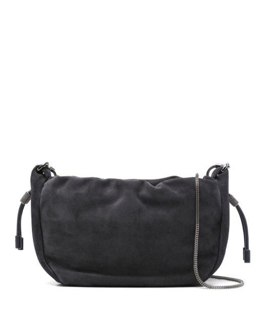 Brunello Cucinelli Bucket Mellow Mini Crossbody Bag in het Black