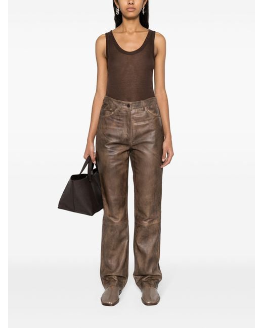Lemaire White Ribbed Tank Top
