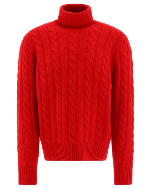 Polo Ralph Lauren Kabelstrick -Rollkragenpullover -Pullover in Red für Herren