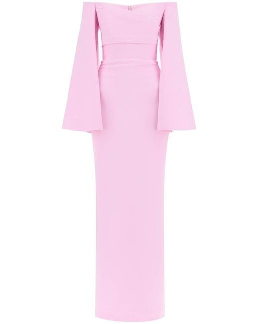 Solace London Pink Trost London Maxi Kleid Eliana mit ausgestellter