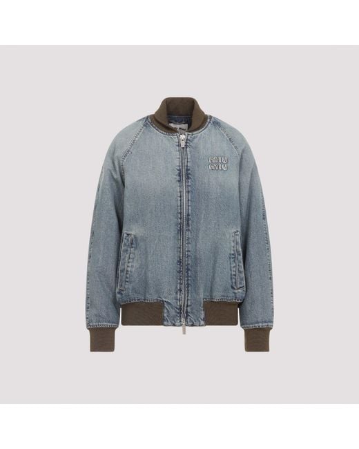Miu Miu Blouson Jacket in het Blue