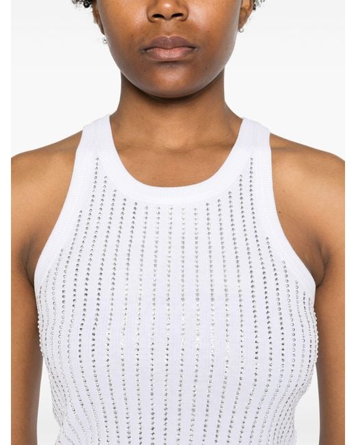 The Attico White Ribbed Jersey Tank