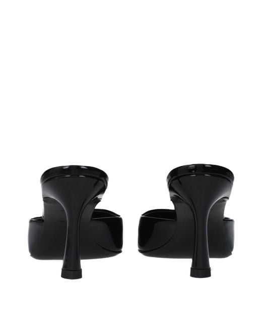 The Attico Black Juno Sandals Patent
