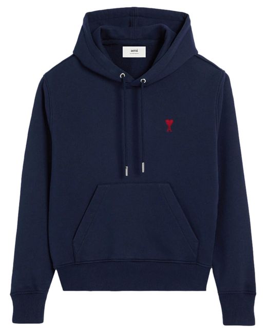 AMI Blue Ami De Cœur Cotton Hoodie