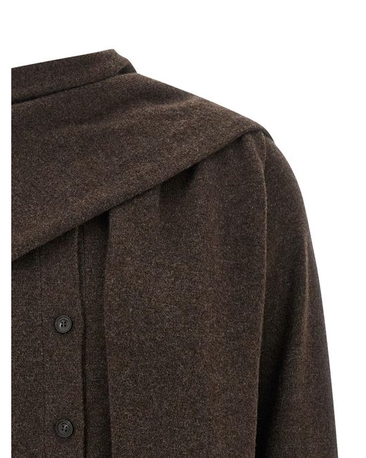 Cárdigan de bufanda de Ferragamo de color Black