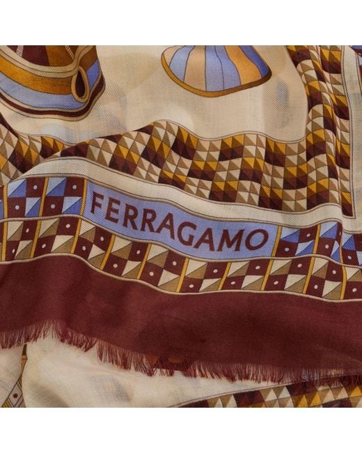 Ferragamo Natural Scarf Silk