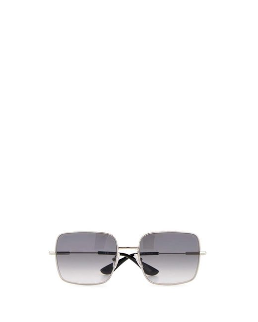 McQueen White Metal Sunglasses