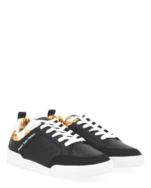 Versace Jeans Couture Black Leather Sneakers for men