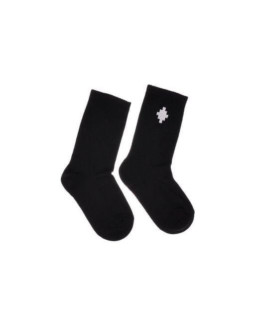 Marcelo Burlon Black Logo Cross High Socks for men