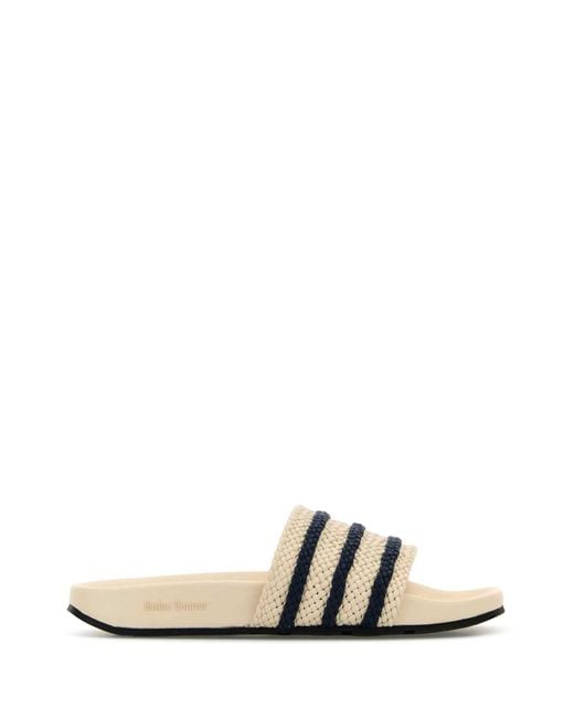 Adidas Black Ivory Leather Wales Bonner X Adidas Adilette Slippers