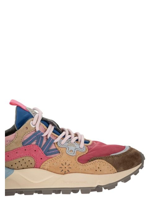 Yamano 3 Sneaker in pelle scamosciata e tessuto tecnico di Flower Mountain in Multicolor