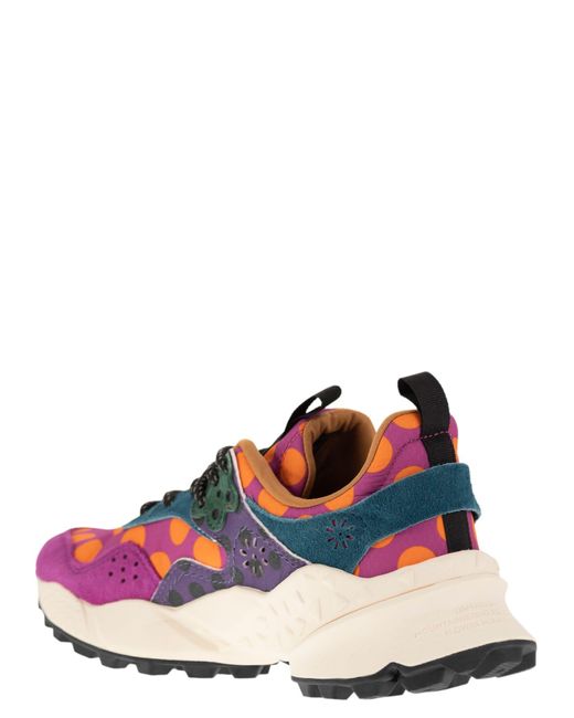 Flower Mountain Multicolor Kotetsu Sneakers In Suede And Technical Fabric