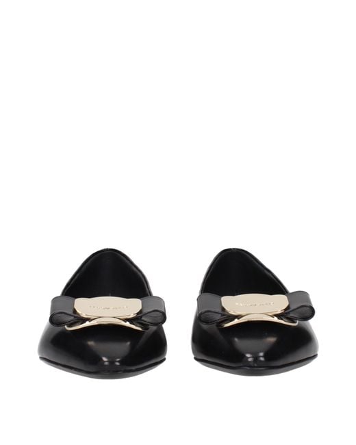 Ferragamo Black Zea Ballet Flats Leather