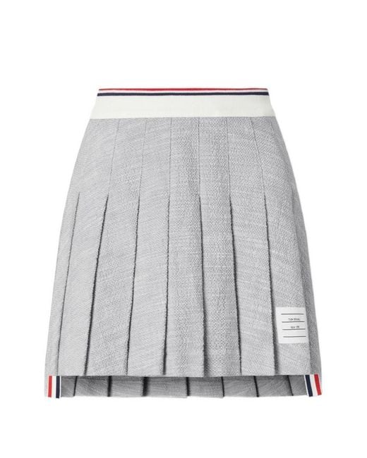 Thom Browne Gray Cotton Mini Skirt