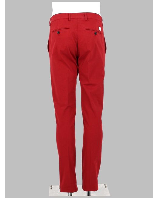 Department 5 Red Trendy Mini Trousers For for men