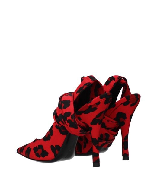 The Attico Red Fabric Sandal