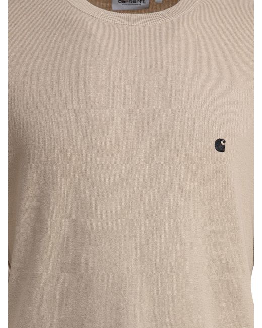 Carhartt Pullover mit Rundhalsausschnitt und Logo in Natural für Herren
