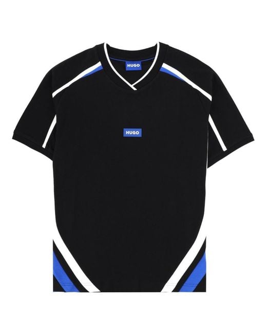 HUGO Black T Shirt "Nalomat" Con Logo