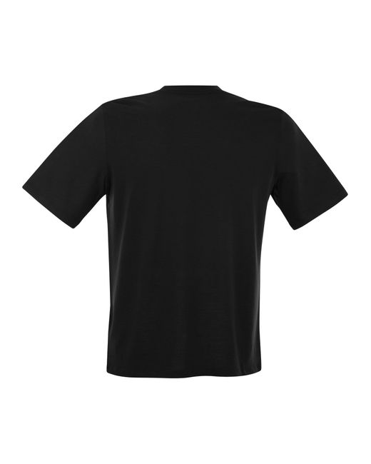 T-shirt à manches courtes majestueuses en lyocell et en coton Majestic en coloris Black