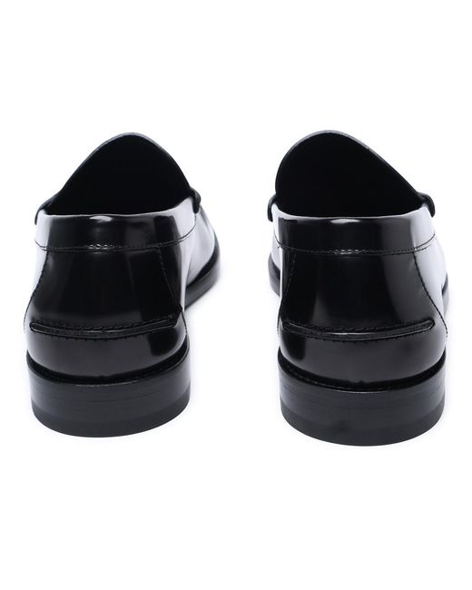 Versace Zwarte Leren Loafers in het Black voor heren