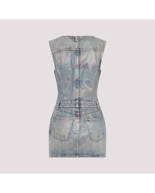 Acne Gray Mid- Cotton Denim Mini Dress
