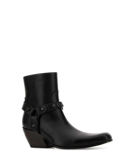 Balenciaga Black Solid Square Toe Boots