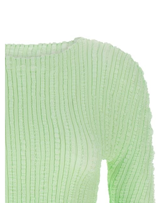Issey Miyake Green Jellyfish Pleats' Sweater