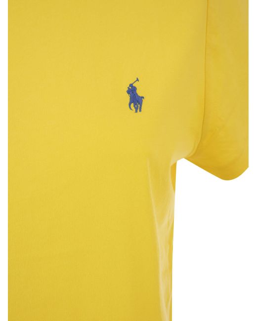 Polo Ralph Lauren Yellow Crewneck Baumwoll -T -Shirt