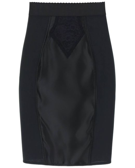 Dolce & Gabbana "mini Satin And Powernet Rok" in het Black