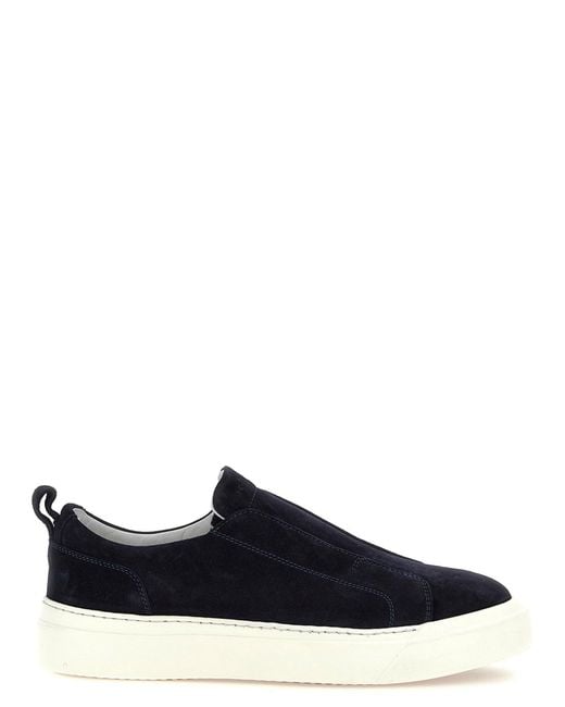 Kiton Blue Slip-On Suede Sneakers for men