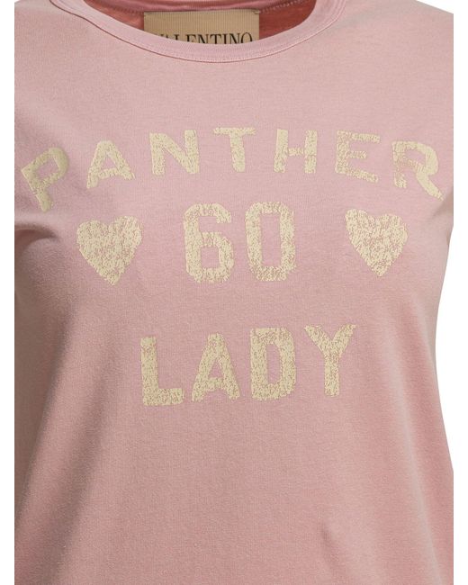Valentino Panther Lady T-shirts Pink