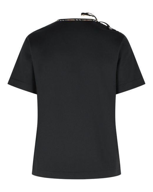 Burberry Black 'Frankie Bow' Cotton T-Shirt